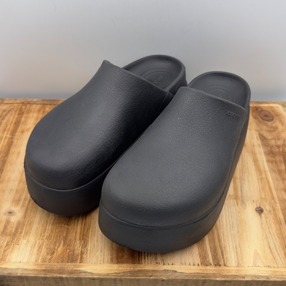 Crocs Dylan Platform Clog Black Mule Slip 209869-001 Womens 6 Chunky Grunge Goth
